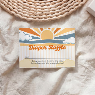 Retro Sun Diaper Raffle  Enclosure Card