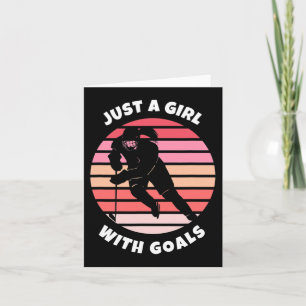 Retro Sun Just A Girl With Goals Hockey Gift Women Card