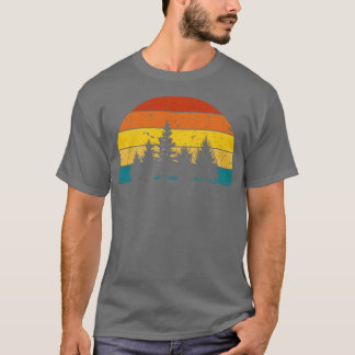 Retro Sun Minimalist With Pine Tree Silhouette 2 T-Shirt