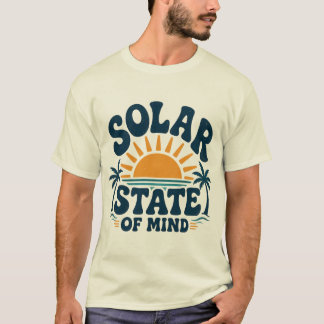Retro Sun Palm Tree Summer Vacation Design T-Shirt