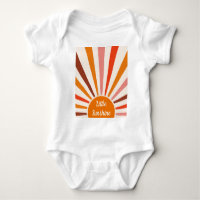 Retro Sun Rays Burst Sunset Orange Yellow Red