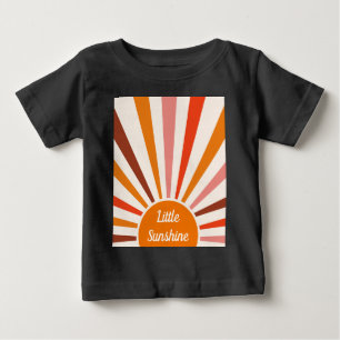 Retro Sun Rays Burst Sunset Orange Yellow Red Baby T-Shirt