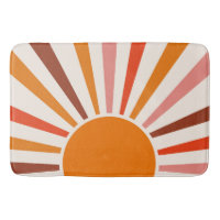 Retro Sun Rays Burst Sunset Orange Yellow Red