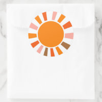 Retro Sun Rays Burst Sunset Orange Yellow Red