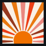 Retro Sun Rays Burst Sunset Orange Yellow Red  Poster<br><div class="desc">Retro sun burst design in warm pink,  brown,  orange tones. Retro modern orange sunrays,  morning sunshine geometric abstract art.</div>