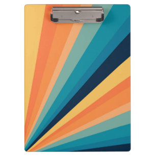 Retro sun rays clipboard