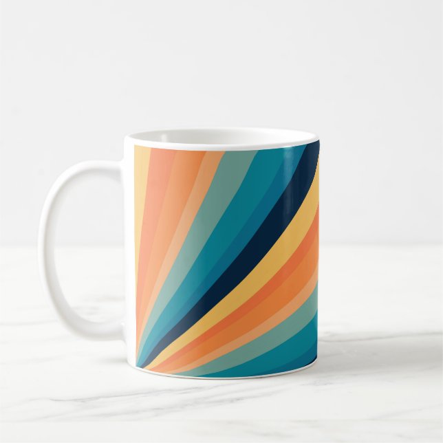 Retro sun rays coffee mug (Left)