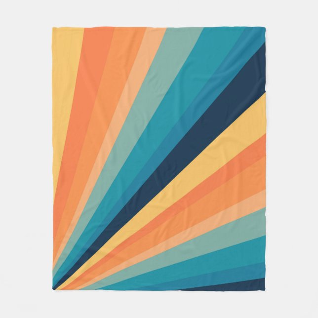 Retro sun rays fleece blanket (Front)