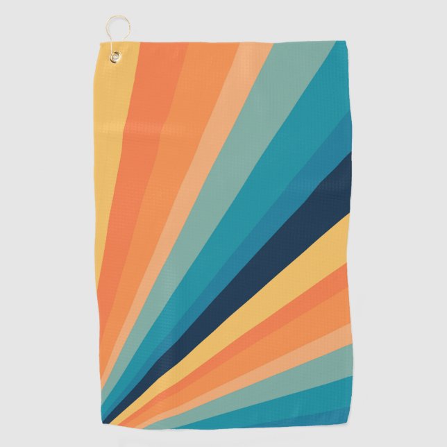 Retro sun rays golf towel (Front)