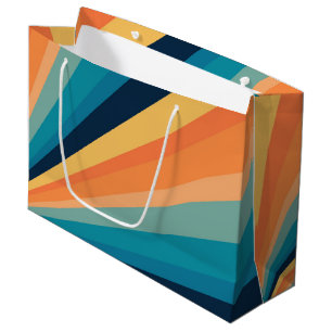 Retro sun rays large gift bag