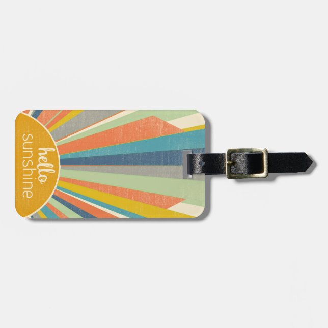 Retro Sun Rays Luggage Tag (Front Horizontal)