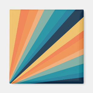 Retro sun rays magnet