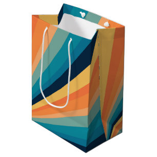 Retro sun rays medium gift bag