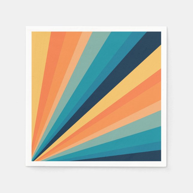Retro sun rays napkin (Front)