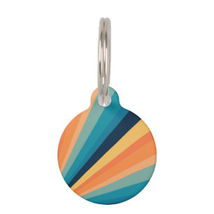 Retro sun rays pet tag