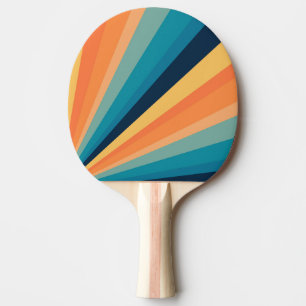 Retro sun rays ping pong paddle
