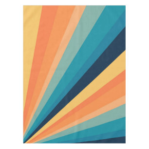 Retro sun rays tablecloth