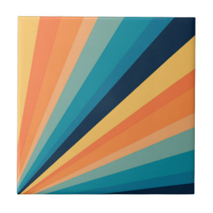 Retro sun rays tile