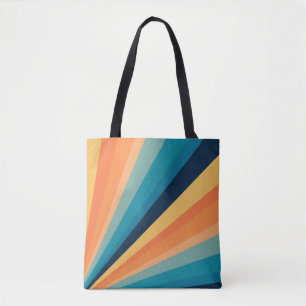 Retro sun rays tote bag