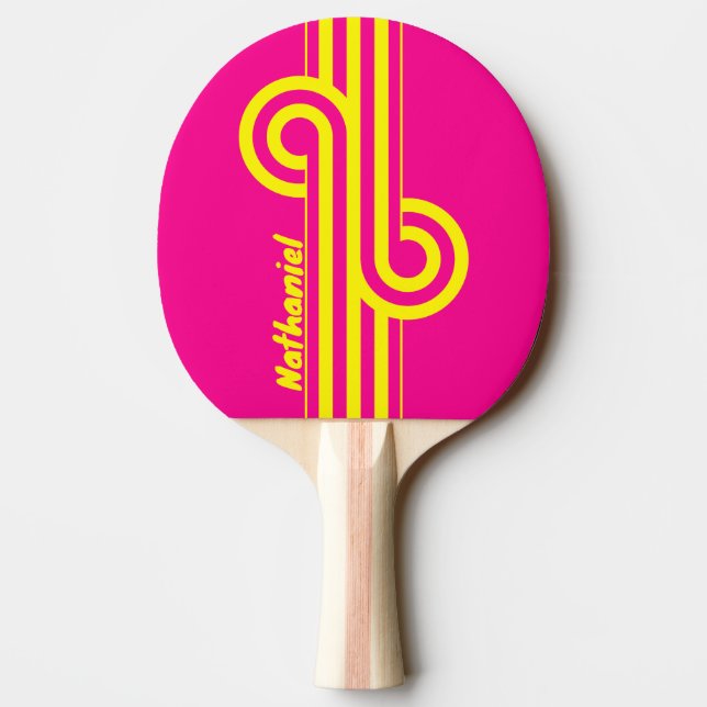 Retro Sun Soaked Stripe Loop with Name Ping Pong Paddle (Back)