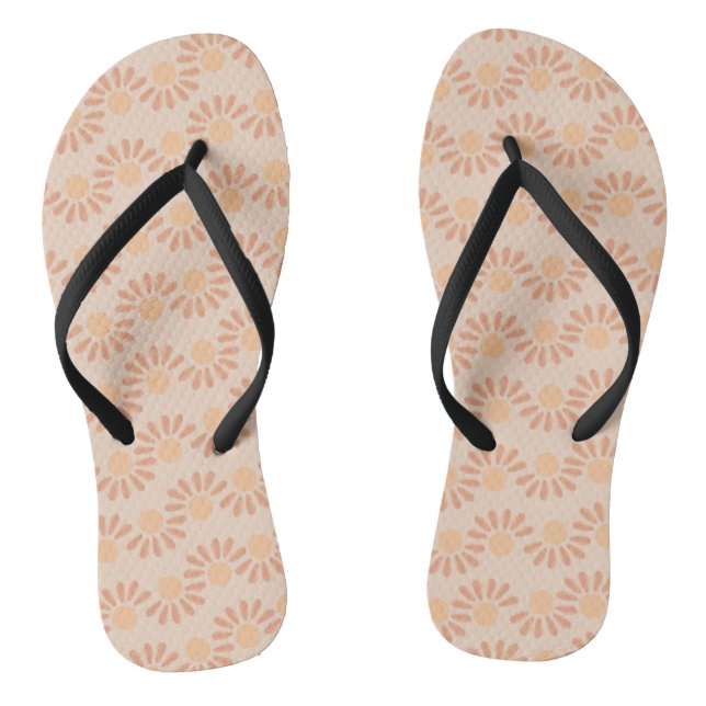 Retro Sun Summer Vibes Flip Flops (Footbed)
