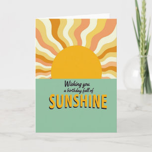 Retro Sunburst Birthday Card