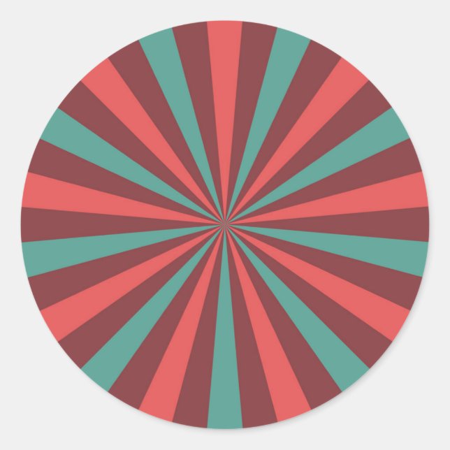 Retro Sunburst  Classic Round Sticker (Front)