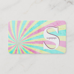 Retro sunburst cotton candy  business card
