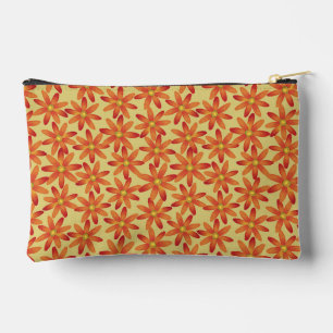 Retro Sunburst Daisy Floral in Warm Yellow Accessory Pouch