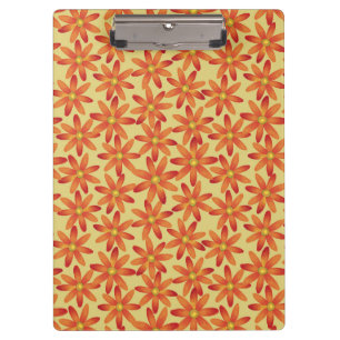 Retro Sunburst Daisy Floral in Warm Yellow Clipboard