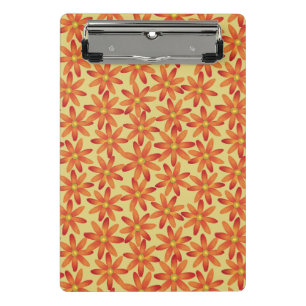 Retro Sunburst Daisy Floral in Warm Yellow Mini Clipboard