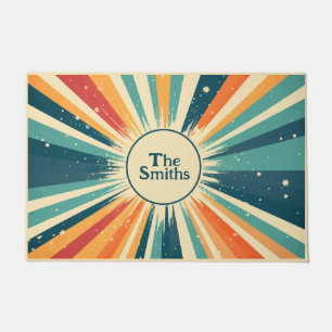 Retro Sunburst Door Mat. Doormat