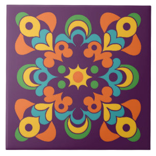 Retro Sunburst Flare Tile