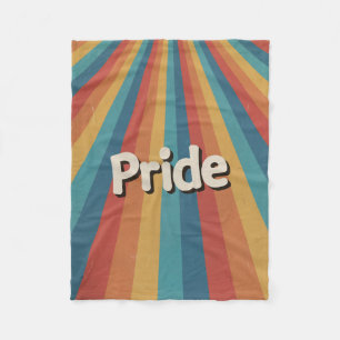 Retro Sunburst LGBTQ+ Pride Fleece Blanket