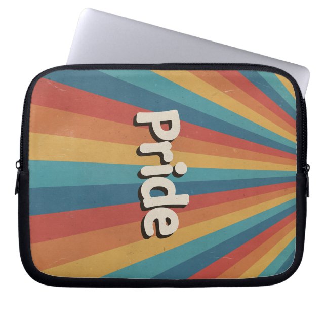Retro Sunburst LGBTQ+ Pride Laptop Sleeve (Front)