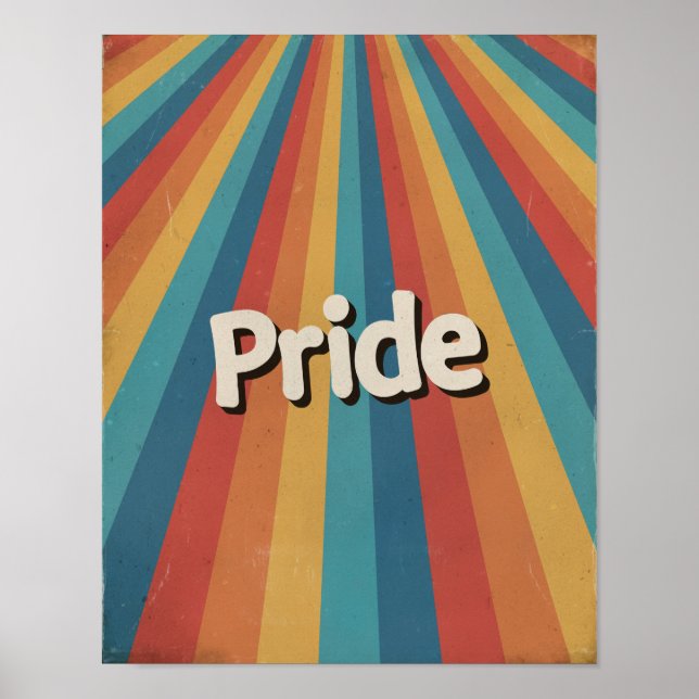 Retro Sunburst LGBTQ+ Pride Poster (Front)
