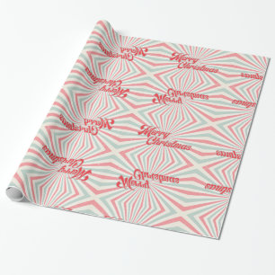 Retro Sunburst Merry Christmas Mid-Century Wrapping Paper