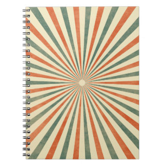 Retro Sunburst Spiral Vintage Design Notebook