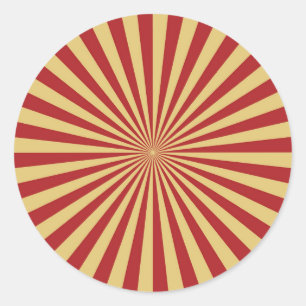 Retro Sunburst Sticker: Vintage Mid Century Design Classic Round Sticker