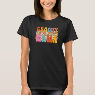 Retro Sunflower Hippie Groovy Mama Be Kind Inspira T-Shirt