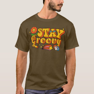 Retro Sunflower Hippie Stay Groovy Positive Mind  T-Shirt