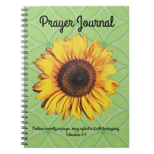 Retro Sunflower Prayer Journal Colossians 4:2