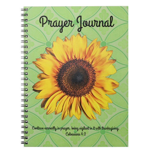 Retro Sunflower Prayer Journal Colossians 4:2 (Front)