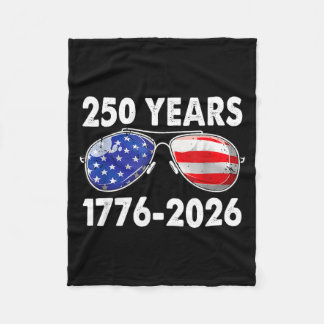 Retro Sunglasses 250 Years 250th Independence Day Fleece Blanket