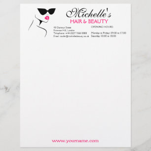 Retro sunglasses hair and beauty make up branding customized letterhead