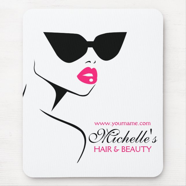 Retro sunglasses hair and beauty make up branding mouse mat (Front)