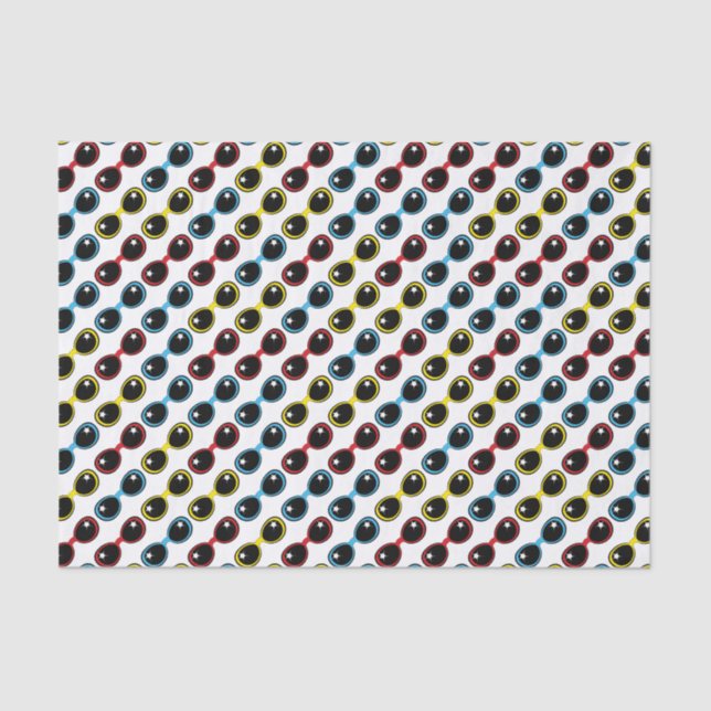 Retro Sunglasses Primary Hues Red Yellow Blue Tissue Paper (Front)