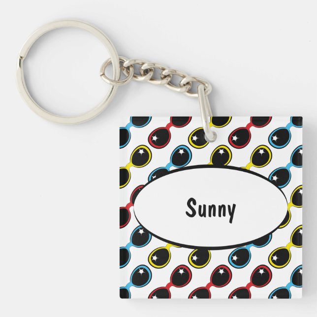 Retro Sunglasses Primary Key Ring (Front)