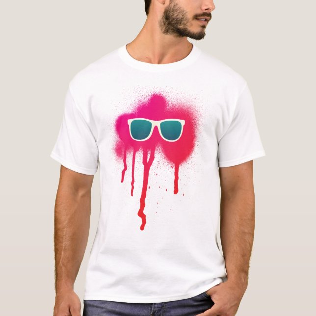 Retro Sunglasses Splatter T-Shirt (Front)