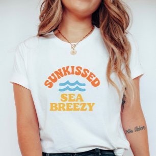 Retro Sunkissed Sea Breezy; Colourful Summer T-Shirt
